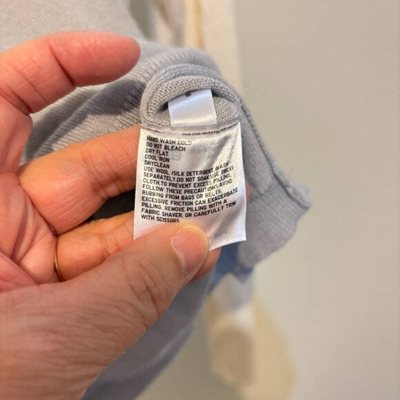 Marimekko Uniqlo Cream Black Gray Mock Neck Long Wool Blend Sweater - Picture 9 of 9